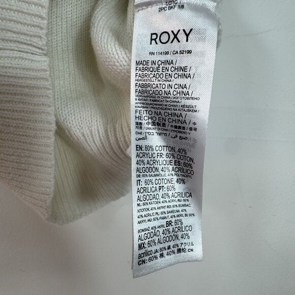 Roxy Shirt Woman Sz L White Tank Coastal Cottage Beach Festival Resort Tropical - Picture 9 of 9